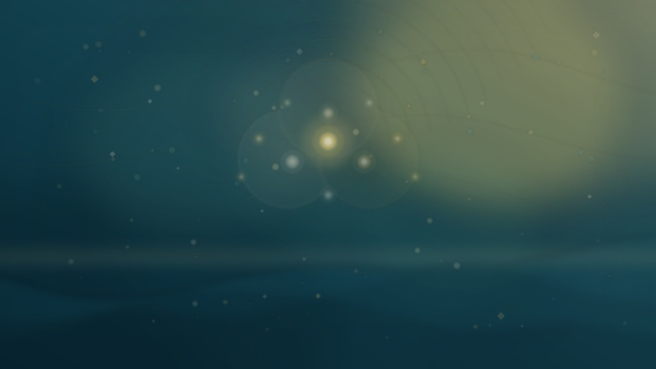 Abstract art in deep teal and warm gold tones with interlocking circles and a luminous central glow, evoking perspective, clarity, and human connection